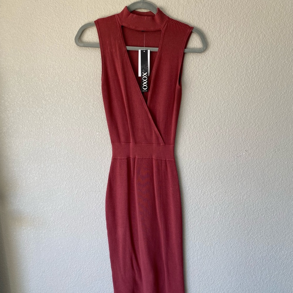 NWT! XOXO Women’s rose pink sweater dress size small.